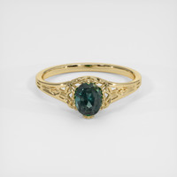 1.03 Ct. Bluish Green Sapphire Ring, 10K Yellow Gold 1