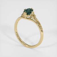 1.03 Ct. Bluish Green Sapphire Ring, 10K Yellow Gold 2