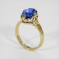 3.39 Ct. Blue Sapphire Ring, 10K Yellow Gold 2