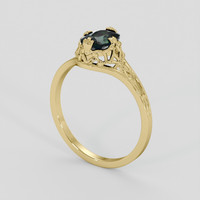 1.34 Ct. Bluish Green Sapphire Ring, 10K Yellow Gold 2