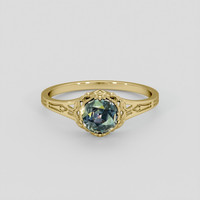 1.08 Ct. Bluish Green Sapphire Ring, 10K Yellow Gold 1