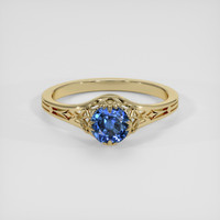1.09 Ct. Blue Sapphire Ring, 10K Yellow Gold 1