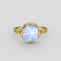 5.88 Ct. Blue Sapphire Ring, 10K Yellow Gold 1