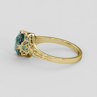 2.62 Ct. Bluish Green Sapphire Ring, 10K Yellow Gold 4