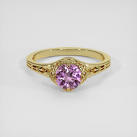 0.77 Ct. Pinkish Purple Sapphire Ring, 10K Yellow Gold 1