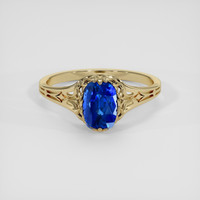 1.24 Ct. Blue Sapphire Ring, 14K Yellow Gold 1