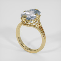 4.30 Ct. Rainbow Moonstone Ring, 14K Yellow Gold 2