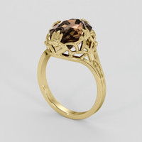 5.96 Ct. Orangish Brown Malaya Garnet Ring, 14K Yellow Gold 2