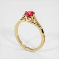 1.02 Ct. Ruby Ring, 14K Yellow Gold 2
