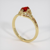0.57 Ct. Ruby Ring, 14K Yellow Gold 2