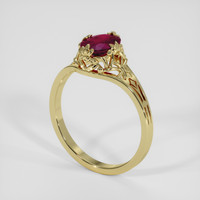1.03 Ct. Pinkish Red Ruby Ring, 14K Yellow Gold 2