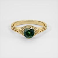 0.86 Ct. Green Sapphire Ring, 14K Yellow Gold 1