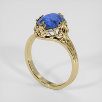 3.77 Ct. Blue Sapphire Ring, 14K Yellow Gold 2