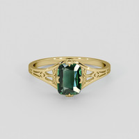 1.05 Ct. Green Sapphire Ring, 14K Yellow Gold 1