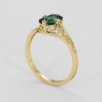 1.05 Ct. Green Sapphire Ring, 14K Yellow Gold 2