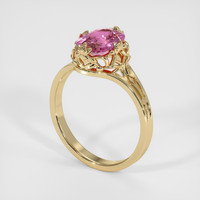 1.82 Ct. Pink Sapphire Ring, 14K Yellow Gold 2