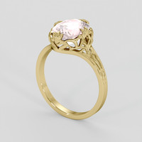 3.59 Ct. Pink Sapphire Ring, 14K Yellow Gold 2