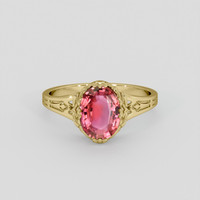 1.51 Ct. Padparadscha Sapphire Ring, 14K Yellow Gold 1