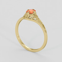 0.43 Ct. Padparadscha Sapphire Ring, 14K Yellow Gold 2
