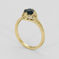 1.23 Ct. Bluish Green Sapphire Ring, 14K Yellow Gold 2
