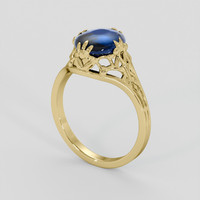 3.43 Ct. Blue Sapphire Ring, 14K Yellow Gold 2