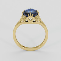 3.43 Ct. Blue Sapphire Ring, 14K Yellow Gold 3