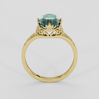 2.62 Ct. Bluish Green Sapphire Ring, 14K Yellow Gold 3