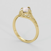 1.07 Ct. Peach Sapphire Ring, 14K Yellow Gold 2