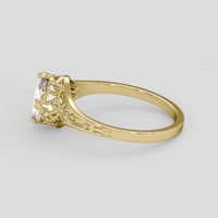 1.07 Ct. Peach Sapphire Ring, 14K Yellow Gold 4