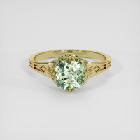 1.27 Ct. Yellowish Green Sapphire Ring, 14K Yellow Gold 1