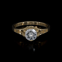 0.84 Ct. White Sapphire Ring, 14K Yellow Gold 1