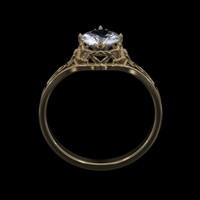 0.84 Ct. White Sapphire Ring, 14K Yellow Gold 3