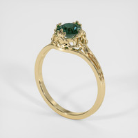 0.74 Ct. Bluish Green Sapphire Ring, 14K Yellow Gold 2