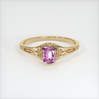 0.74 Ct. Pinkish Purple Sapphire Ring, 14K Yellow Gold 1