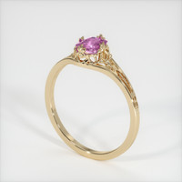 0.74 Ct. Pinkish Purple Sapphire Ring, 14K Yellow Gold 2