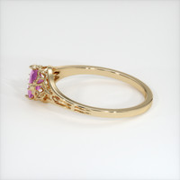 0.74 Ct. Pinkish Purple Sapphire Ring, 14K Yellow Gold 4