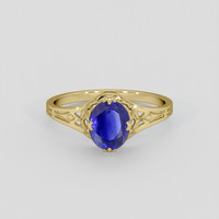 1.39 Ct. Blue Sapphire Ring, 18K Yellow Gold 1
