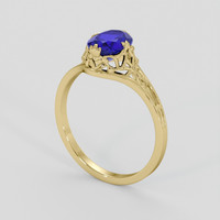 1.39 Ct. Blue Sapphire Ring, 18K Yellow Gold 2