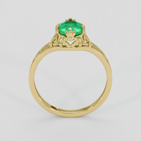 0.89 Ct. Emerald Ring, 18K Yellow Gold 3