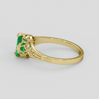 0.89 Ct. Emerald Ring, 18K Yellow Gold 4