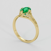 1.24 Ct. Emerald Ring, 18K Yellow Gold 2