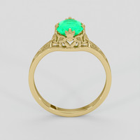 0.94 Ct. Emerald Ring, 18K Yellow Gold 3