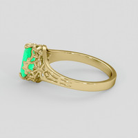 0.94 Ct. Emerald Ring, 18K Yellow Gold 4