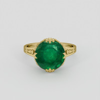 4.43 Ct. Emerald Ring, 18K Yellow Gold 1