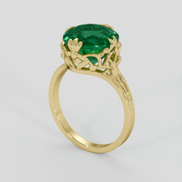4.43 Ct. Emerald Ring, 18K Yellow Gold 2
