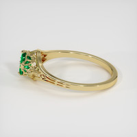 0.43 Ct. Emerald Ring, 18K Yellow Gold 4
