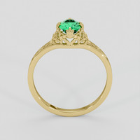 0.59 Ct. Emerald Ring, 18K Yellow Gold 3