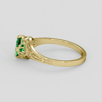 0.59 Ct. Emerald Ring, 18K Yellow Gold 4