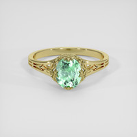 0.80 Ct. Emerald Ring, 18K Yellow Gold 1