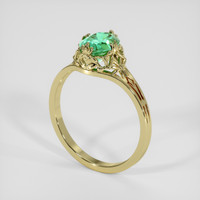 0.80 Ct. Emerald Ring, 18K Yellow Gold 2